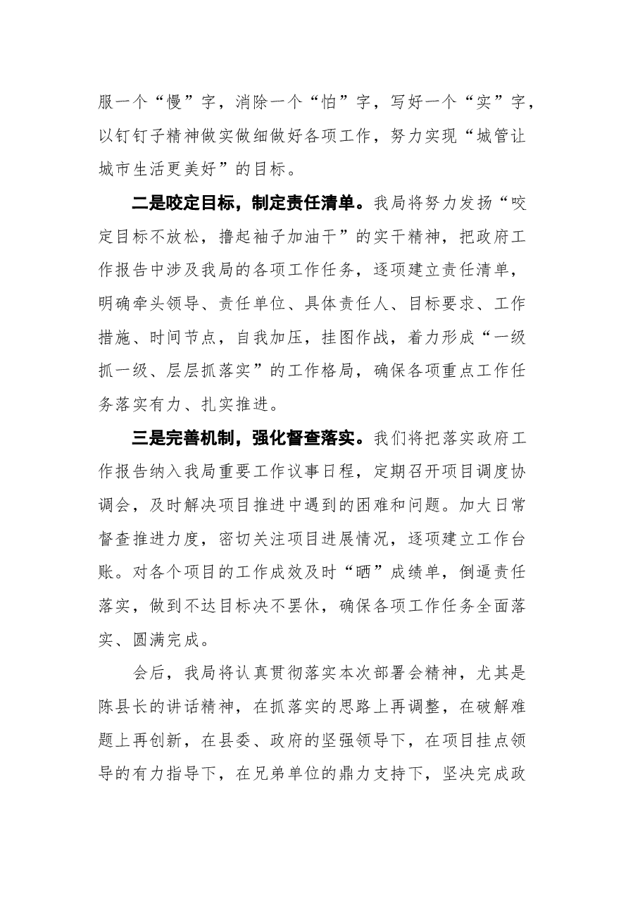 落实政府工作报告任务分解部署会上的表态发言.docx,第2页预览