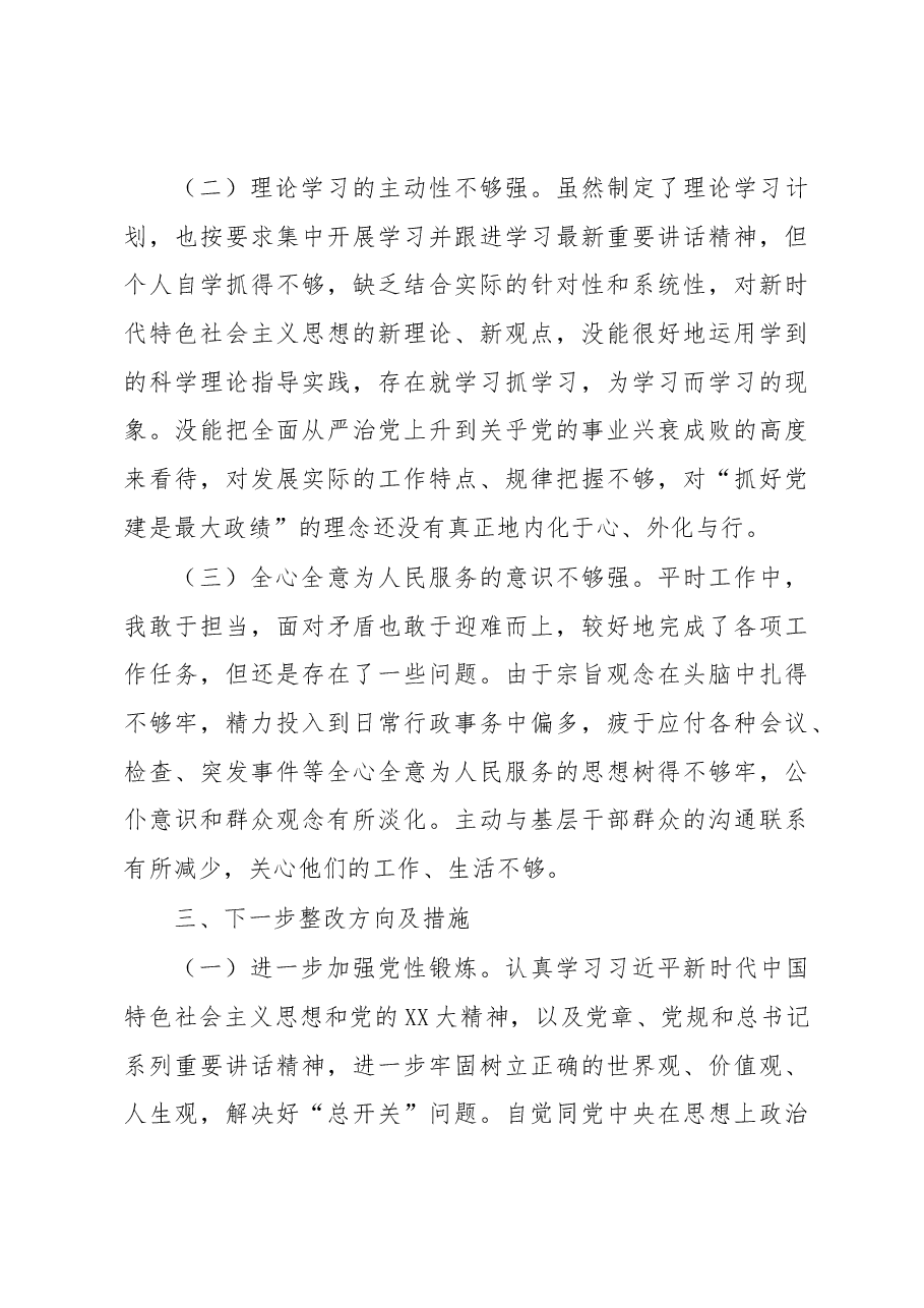 分管审批副区长落实市委巡察组反馈意见整改专题民主生活会发言提纲.docx,第3页预览