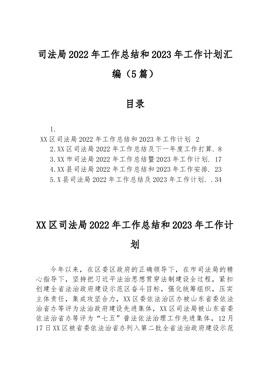 （5篇）局2022年工总结和2023年工作计划汇编.docx，第1页预览