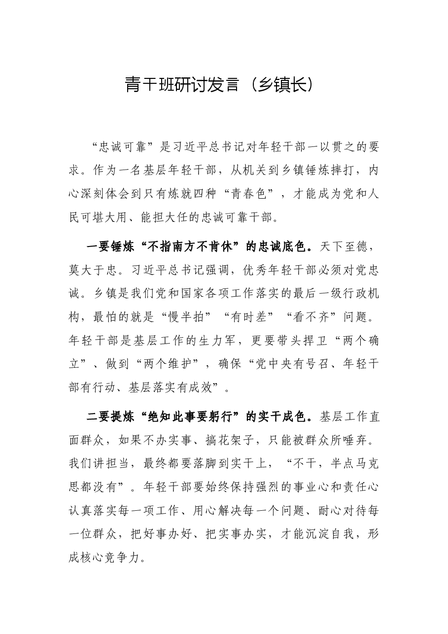 青干班研讨发言(乡镇长).docx,第1页预览