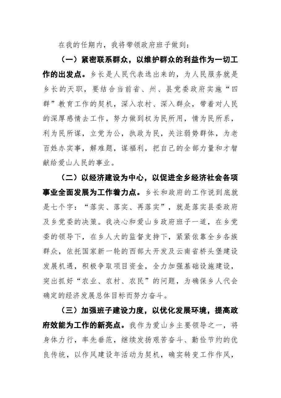 (5篇)乡长任职表态发言.docx,第3页预览