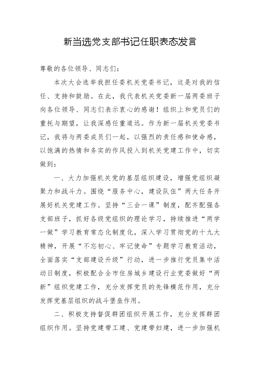(8篇)当选党支部书记任职表态发言汇编.docx,第2页预览