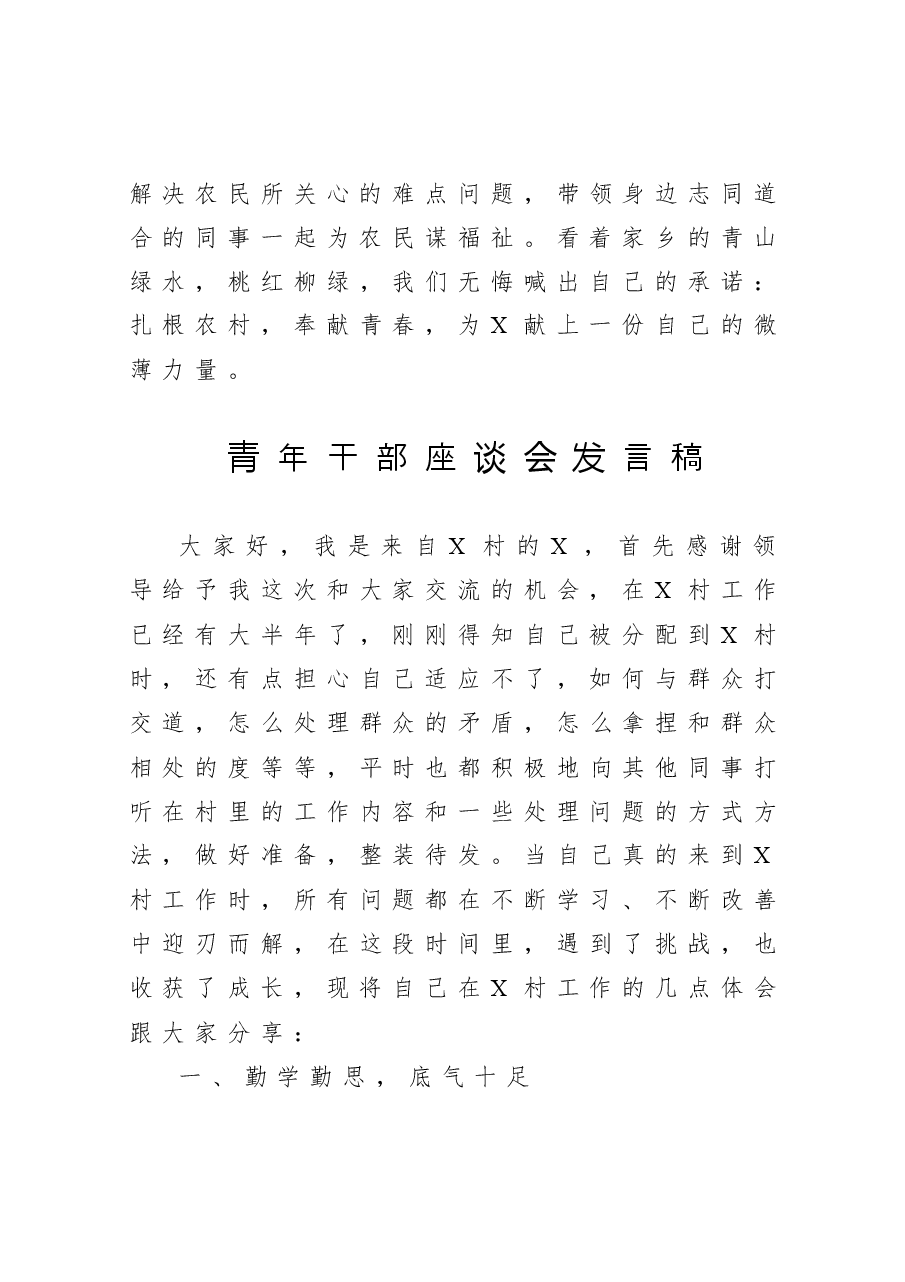 (6篇)青年干部座谈会发言稿.doc,第4页预览