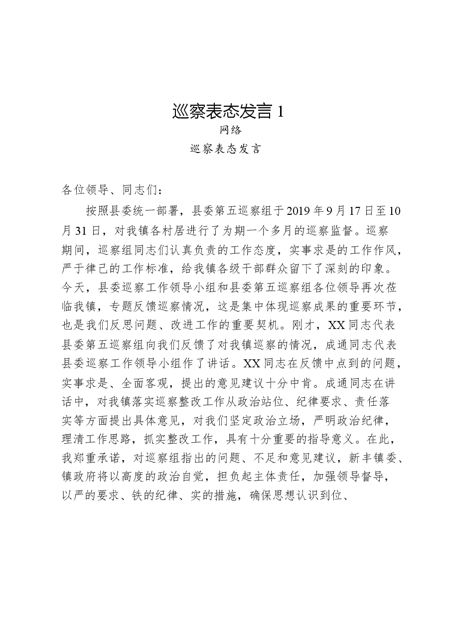 (17篇)各类巡察表态发言.docx,第2页预览