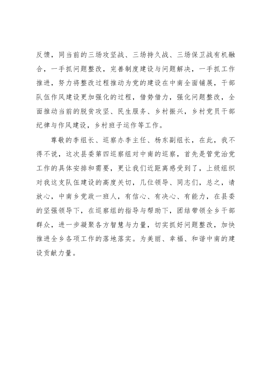 乡党委书记在巡察组巡视反馈意见会上的整改表态发言.docx,第4页预览