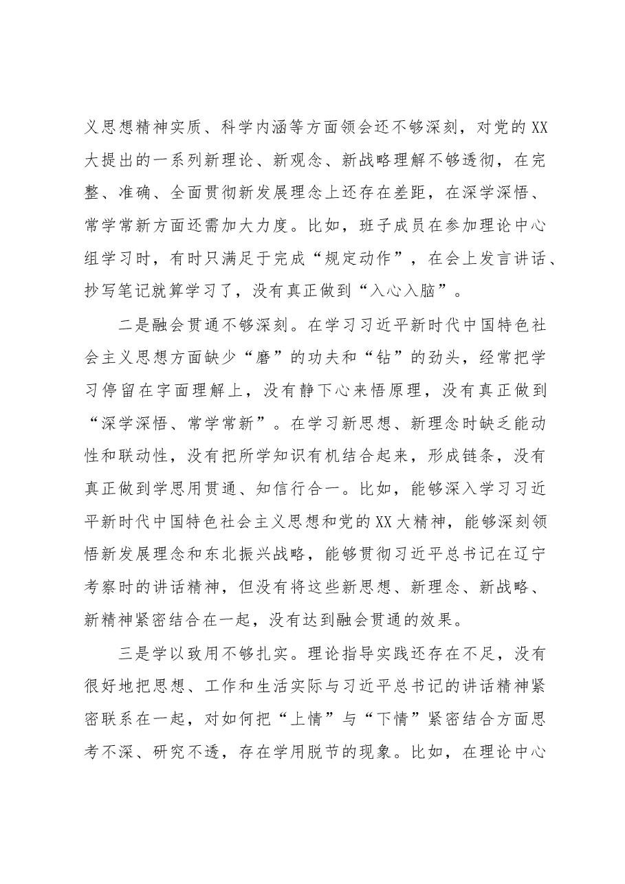 市政府领导班子x年度民主生活会对照检查材料.docx,第3页预览