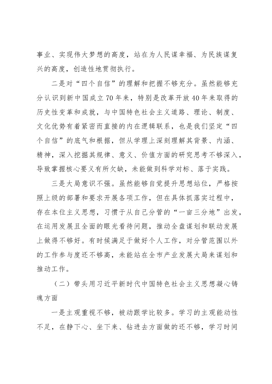 园区副书记2022年度民主生活会对照检查发言材料.docx,第2页预览