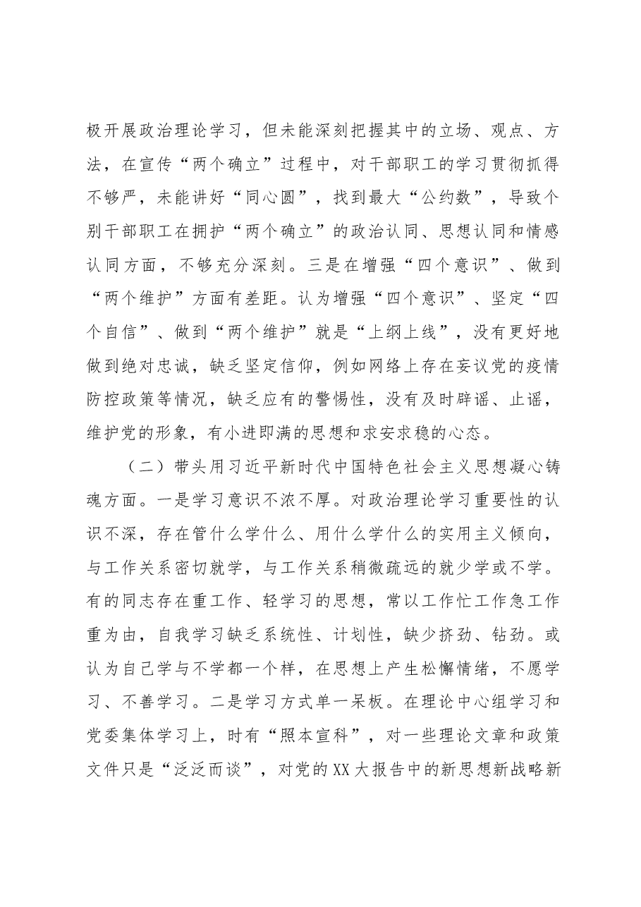 乡2022年度民主生活会班子对照检查材料.docx,第2页预览