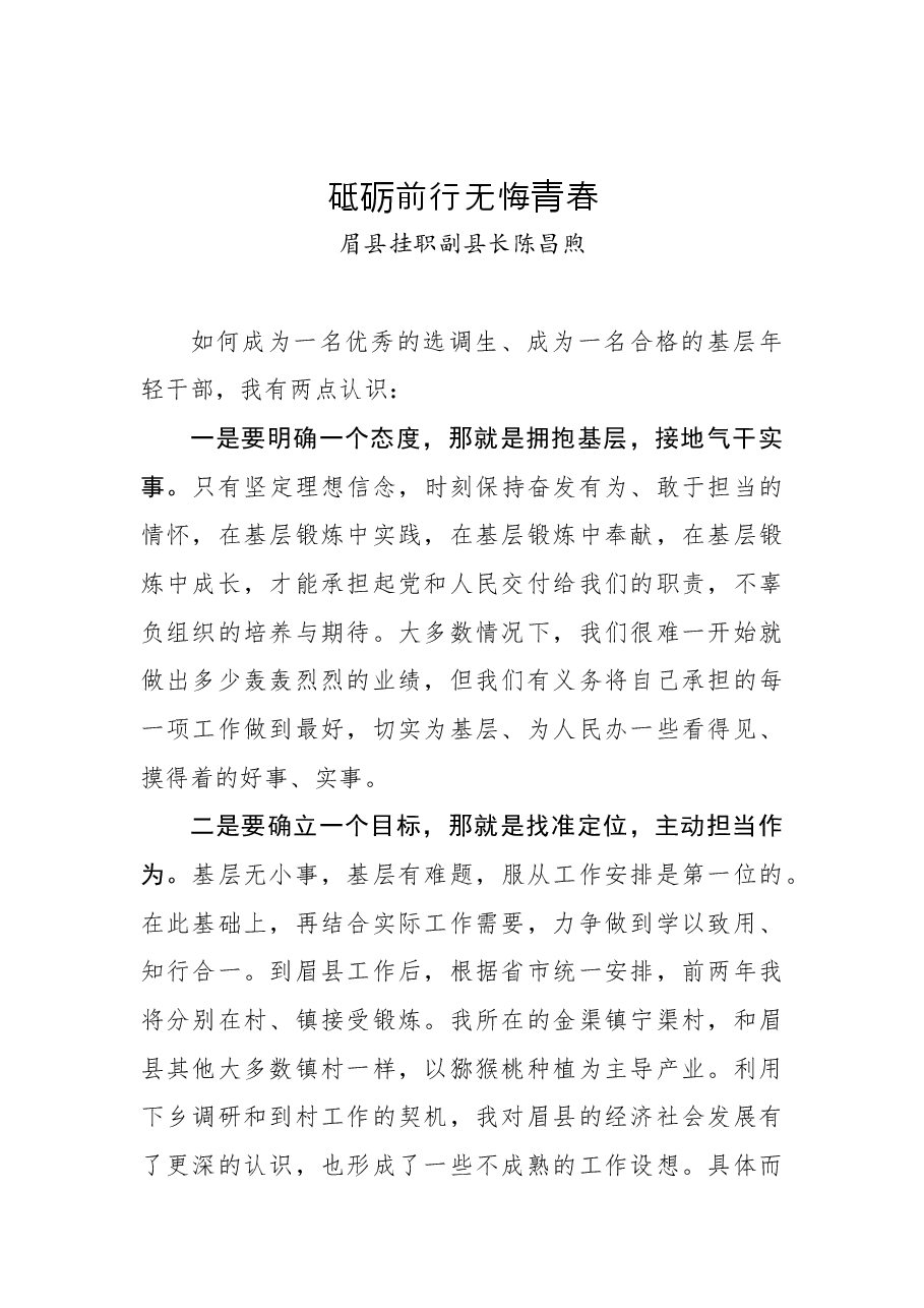 (10篇)优秀年轻干部工作座谈会发言材料.docx,第2页预览