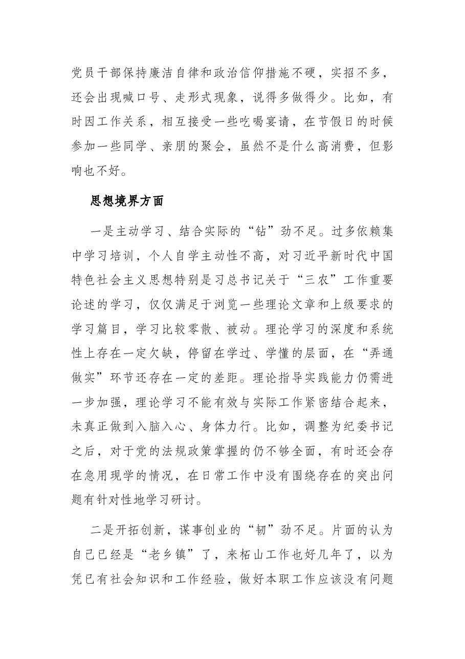 纪委书记作风整顿专题民主生活会个人发言提纲.docx,第3页预览