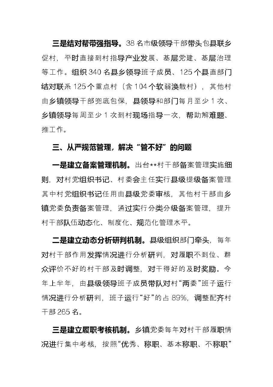 村干部队伍建设交流发言材料.docx,第3页预览