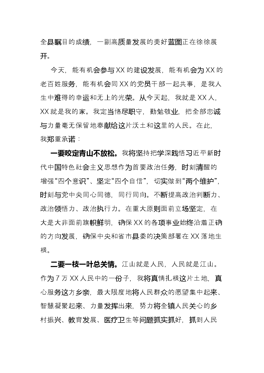 新任党委书记在全镇干部职工会议上的表态发言.docx,第2页预览