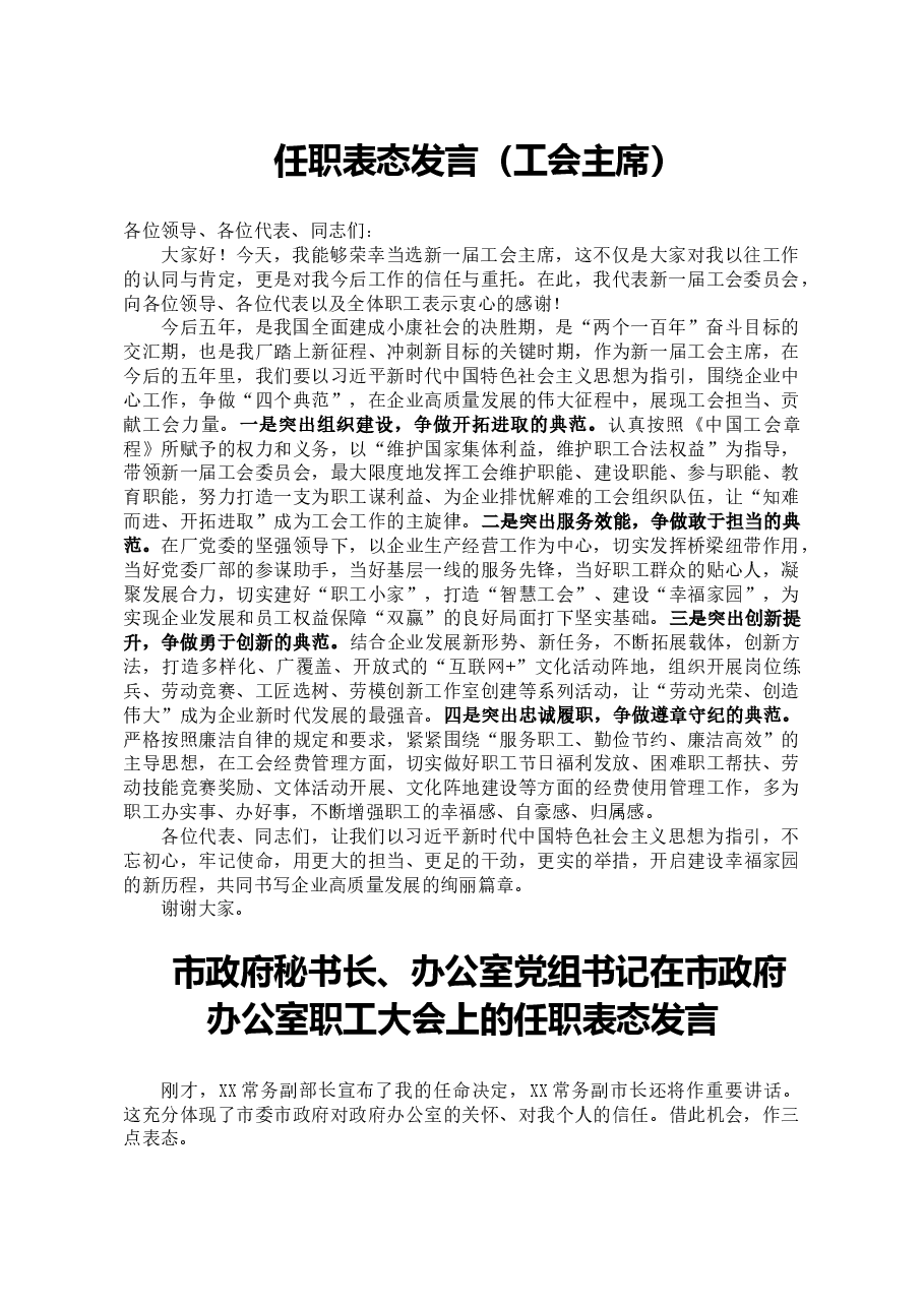 (4篇)任职表态发言汇编(挂职副县长、纪检监察干部、工会主席).doc,第3页预览