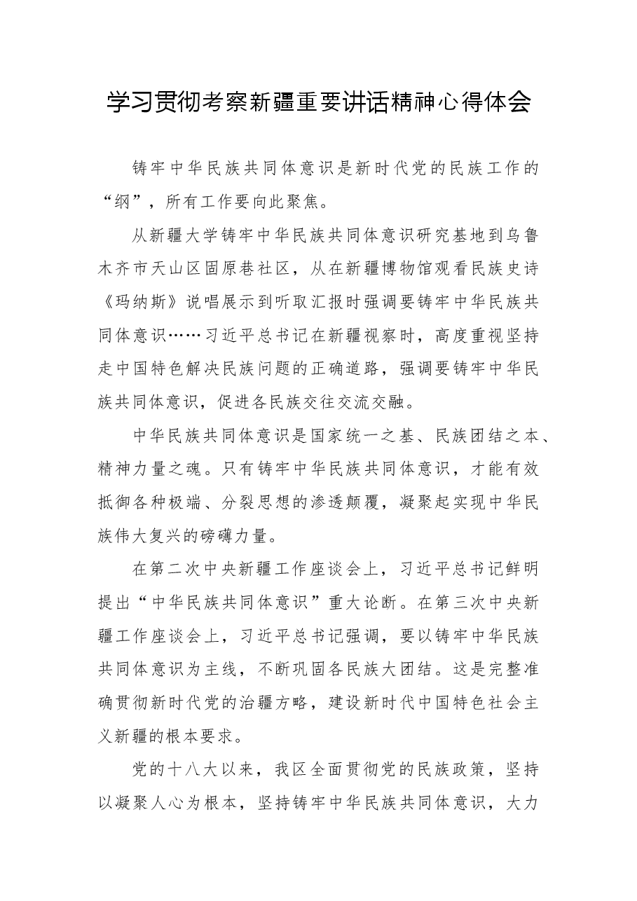 学习贯彻考察新疆重要讲话精神心得体会9.docx,第1页预览