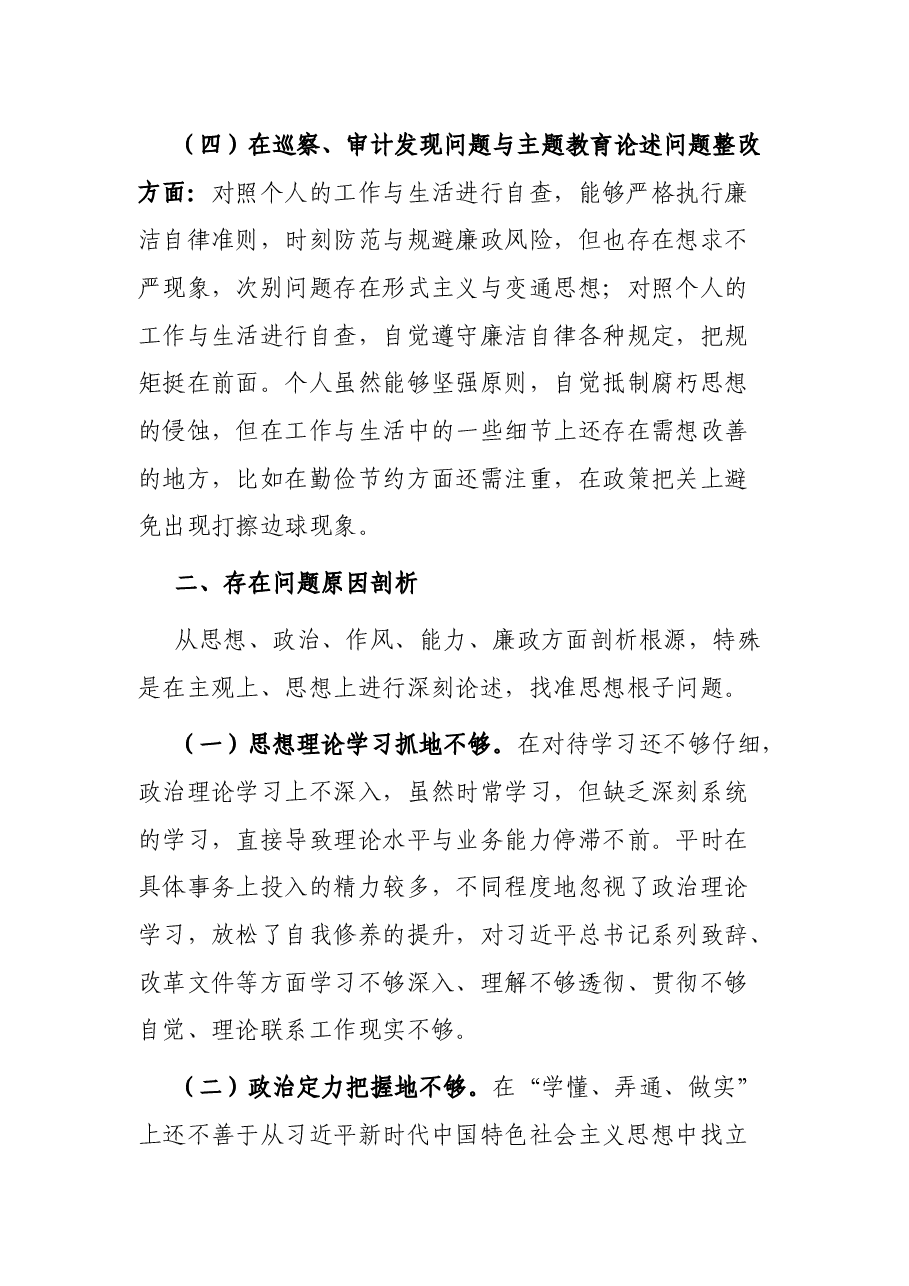 市税务局副局长巡视整改专题民主生活会对照检查材料.docx,第3页预览