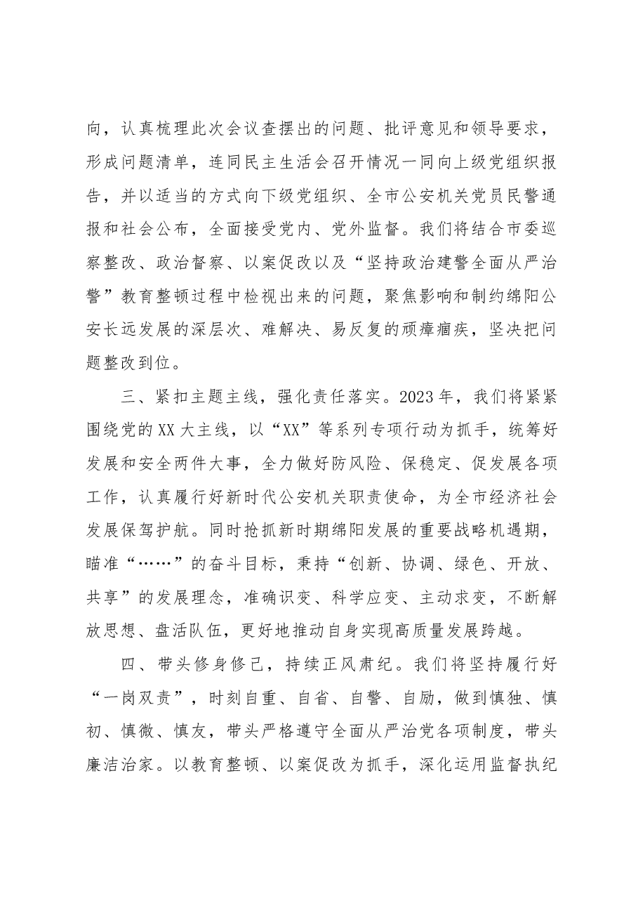 在市公安局党委民主生活会上的表态发言.docx,第2页预览