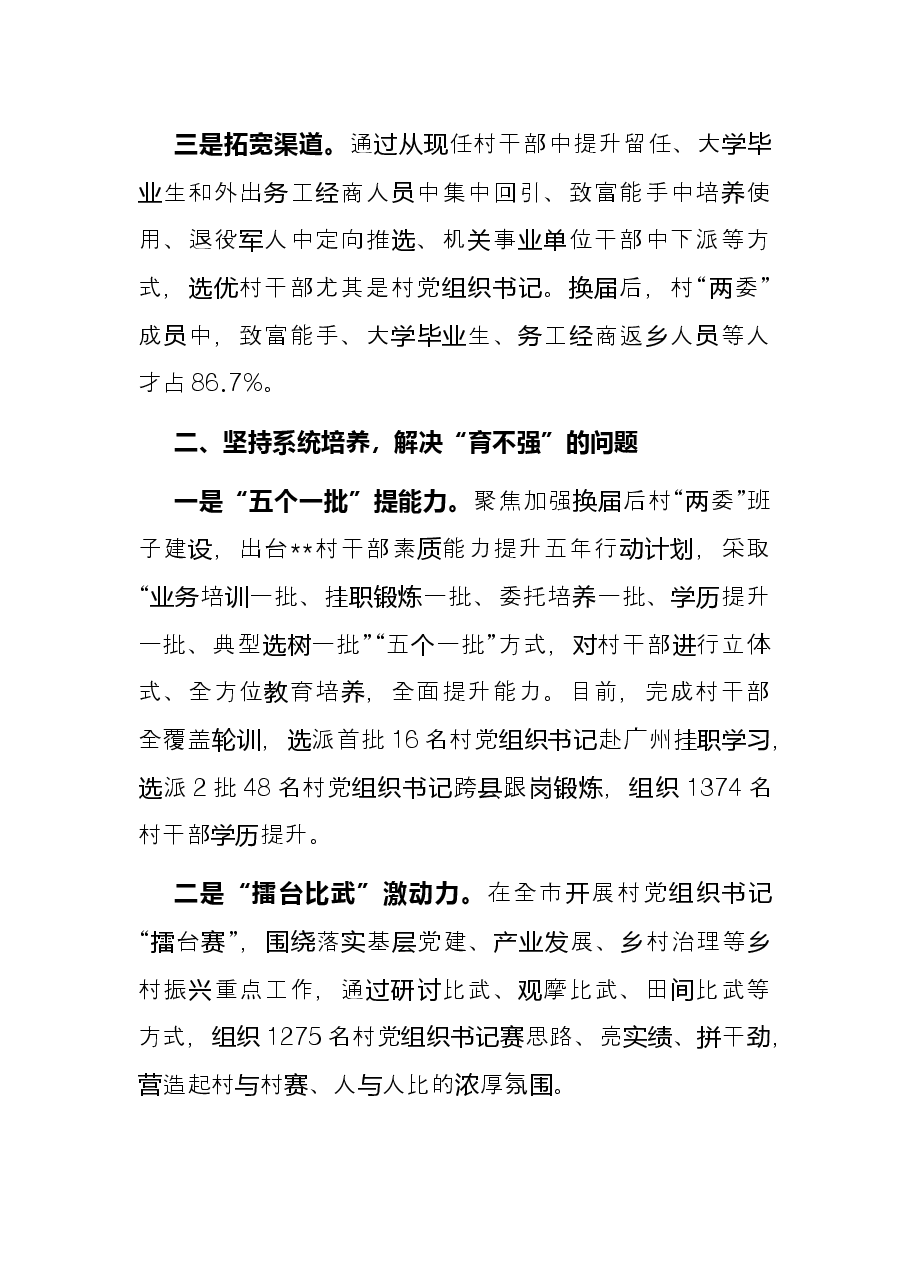 村干部队伍建设交流发言材料.docx,第2页预览