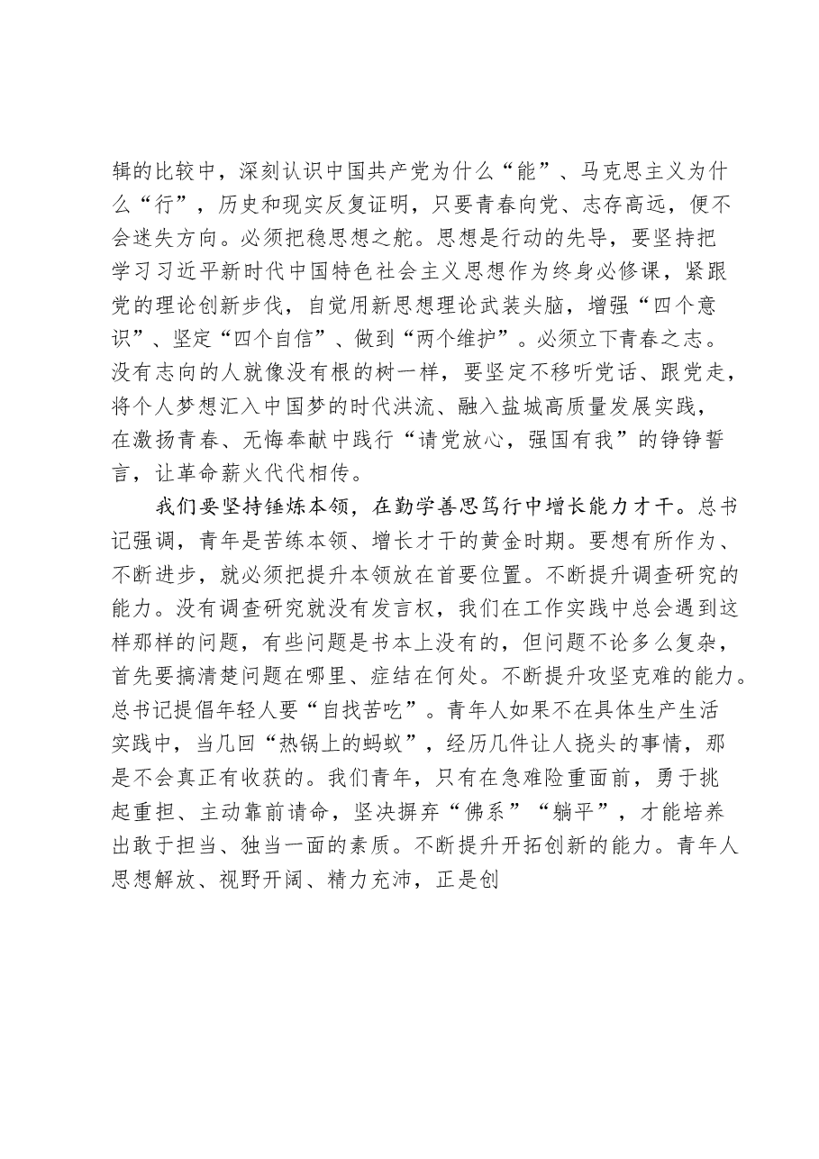 (15篇)学习青年干部学习中国共产主义青年团成立100周年大会交流发言.docx,第2页预览