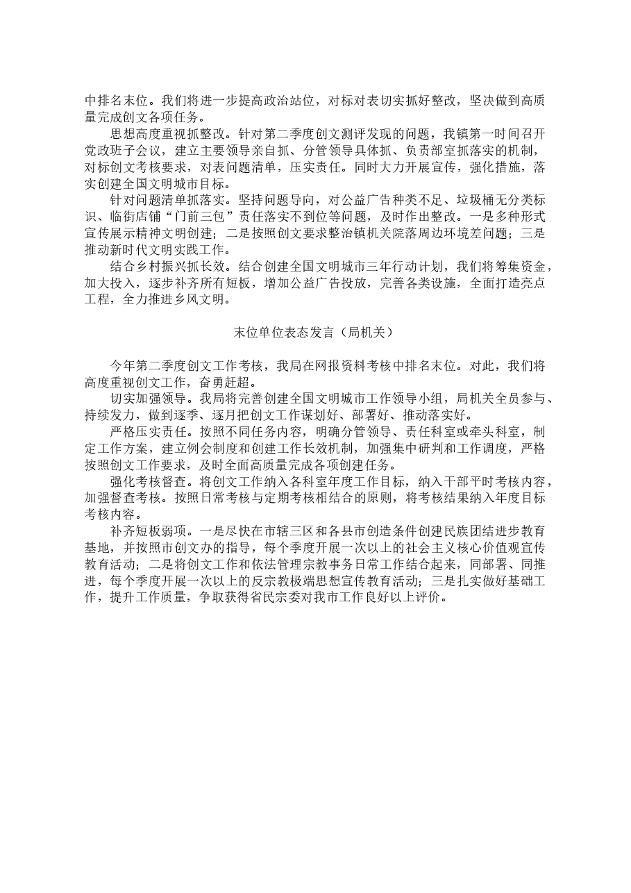 (4篇)末位单位表态发言.docx,第2页预览