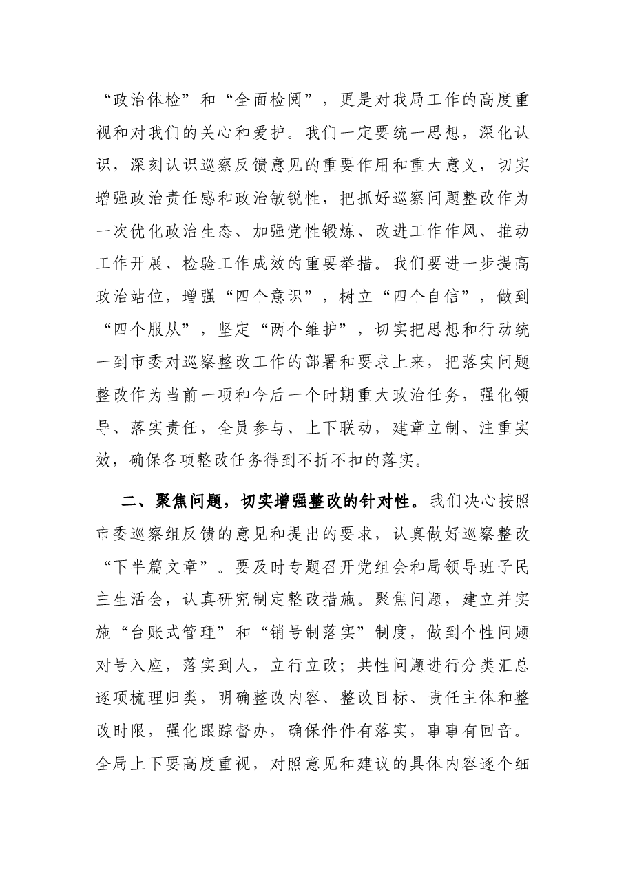 某局巡察表态发言.docx,第2页预览