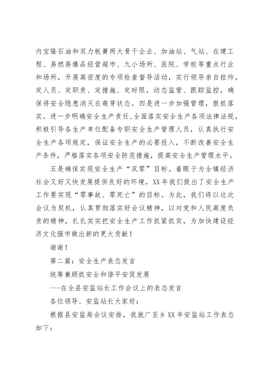 安全生产表态发言与安全生产表态发言稿汇编.doc,第3页预览