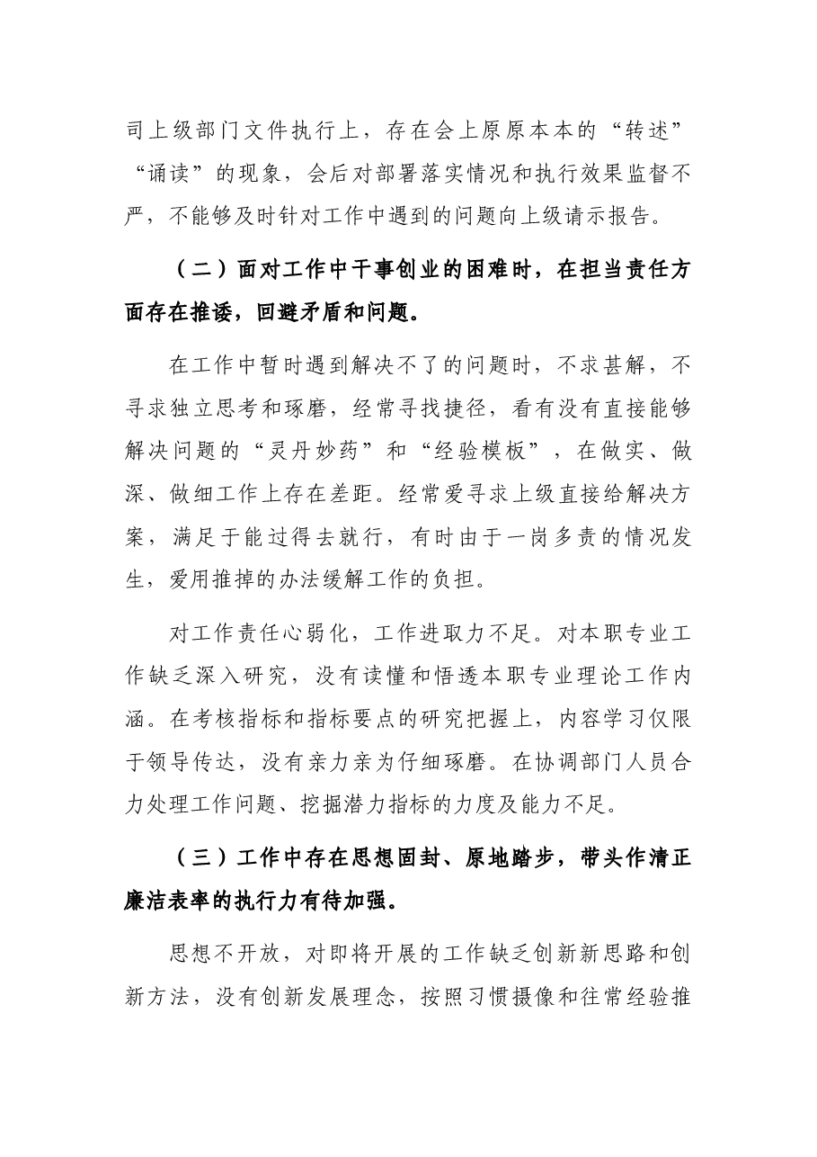 主题教育民主生活会领导干部对照检查材料.docx,第3页预览