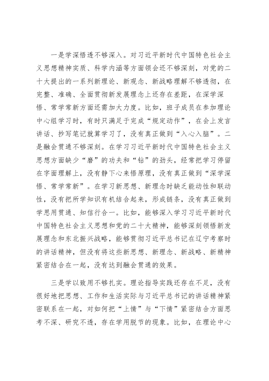 某市政府领导班子六个带头民主生活会对照检查材料.docx,第3页预览
