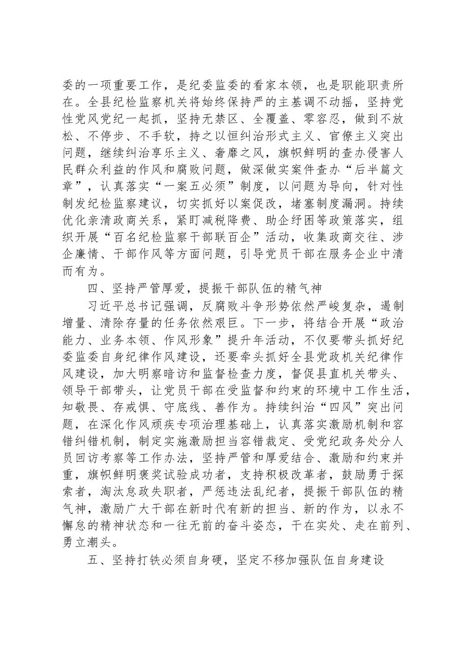 某县纪委书记学习二十届中央纪委二次全会精神发言材料.docx,第3页预览