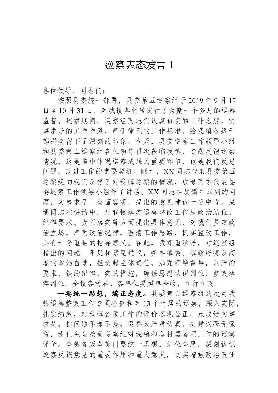 (17篇)巡察表态发言合集.docx,第2页预览