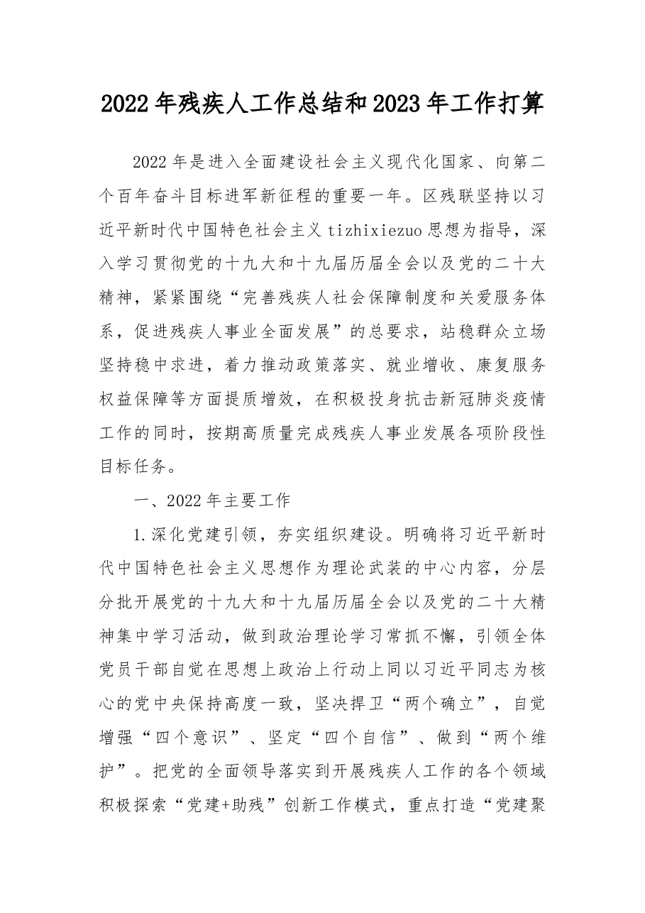 (5篇)2022年残疾人工作总结和2023年工作打算汇编.docx,第2页预览