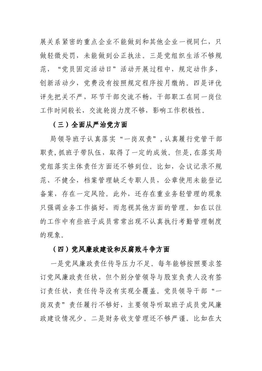 环保局巡察整改专题民主生活会班子发言材料.docx，第4页预览