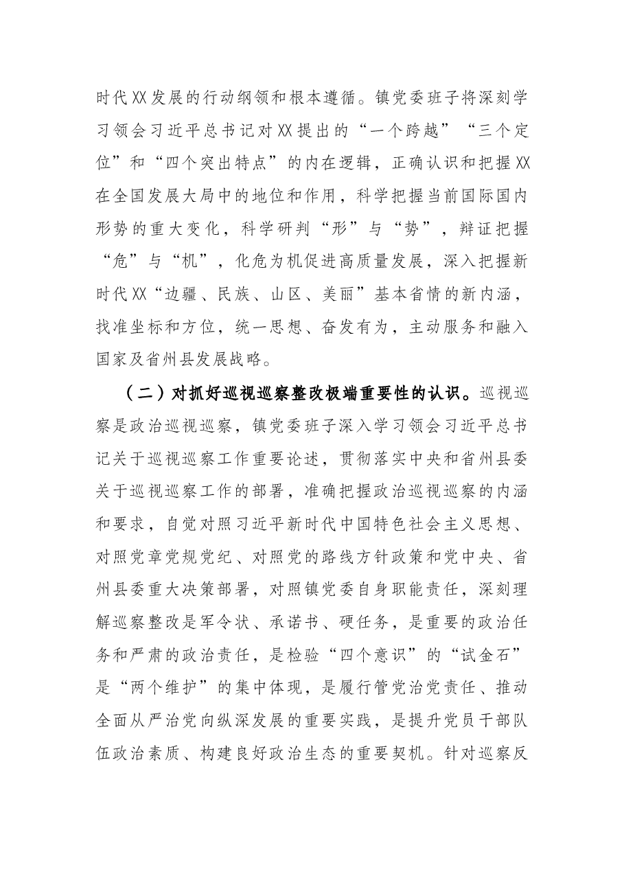 乡镇班子巡察整改专题民主生活会对照检查材料.docx,第4页预览