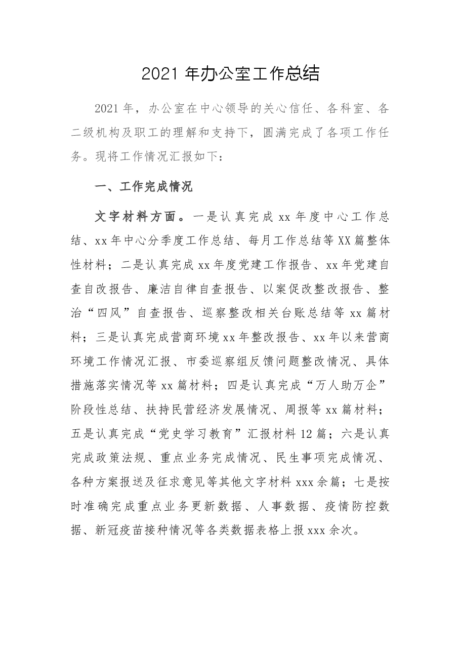 2021年办公室工作总结.docx,第1页预览