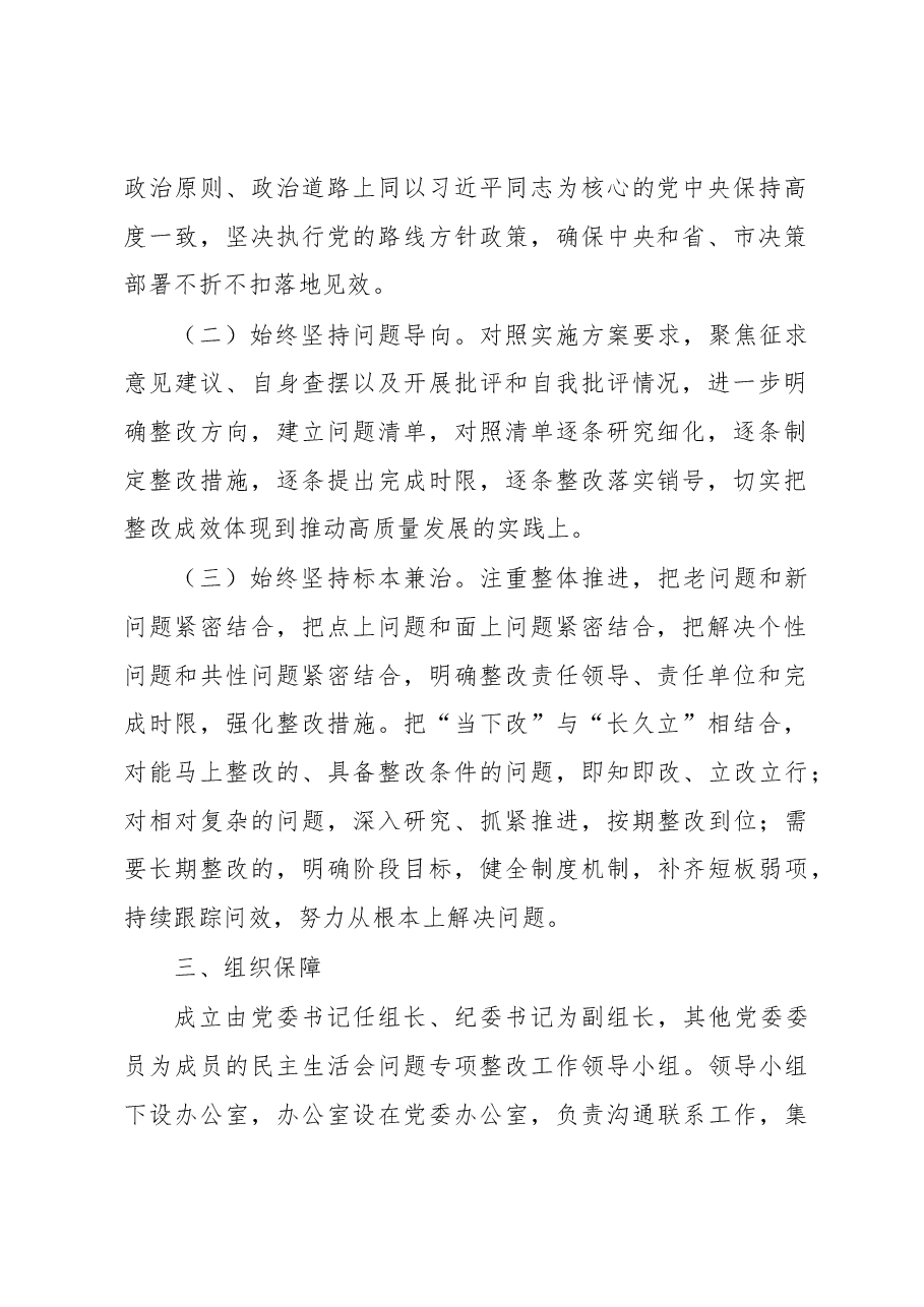 集团公司2022年度党员领导干部民主生活会整改工作方案.docx，第2页预览