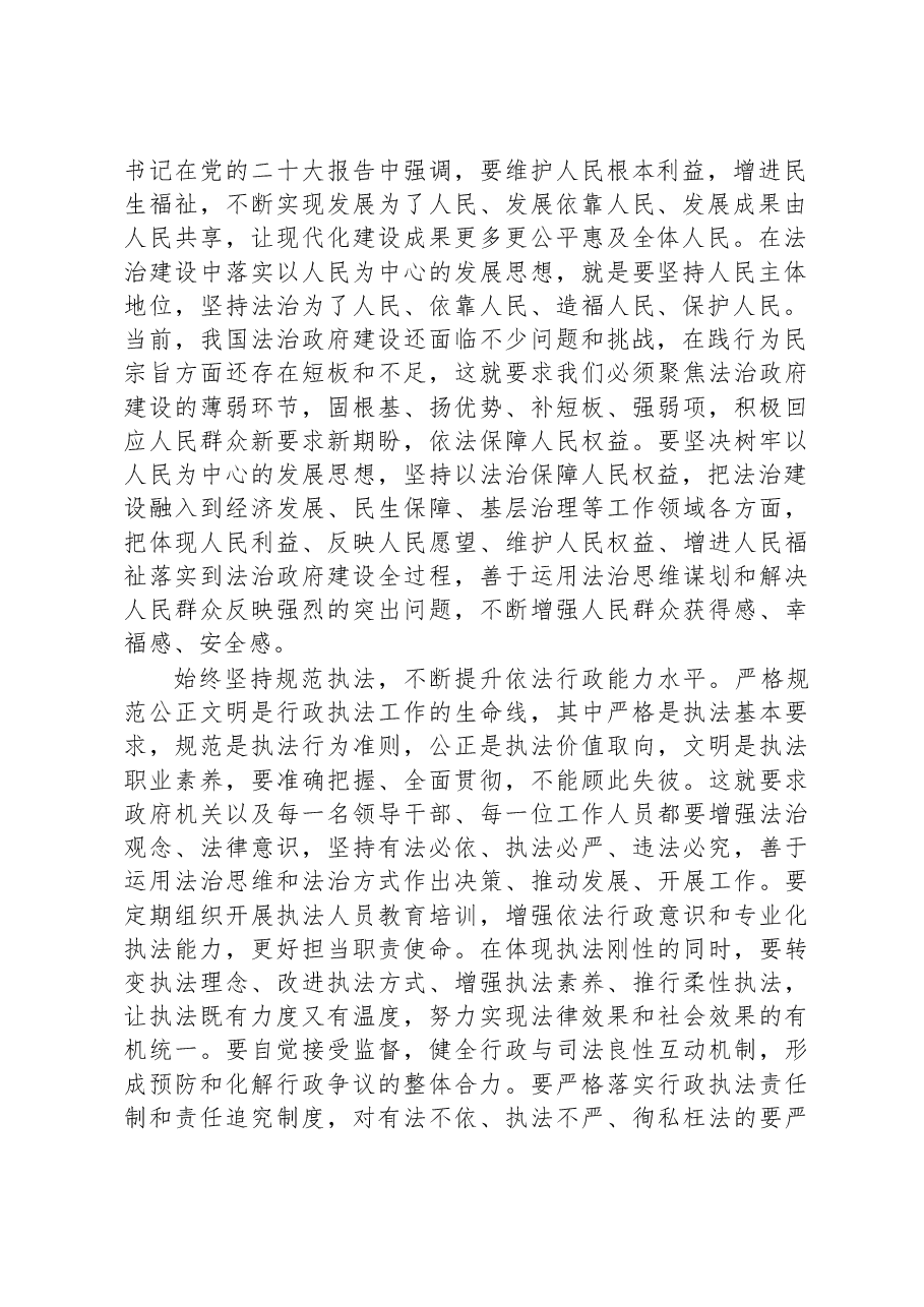 副区长在2023年区政府党组中心组法治政府建设专题研讨交流会上的发言.docx,第2页预览