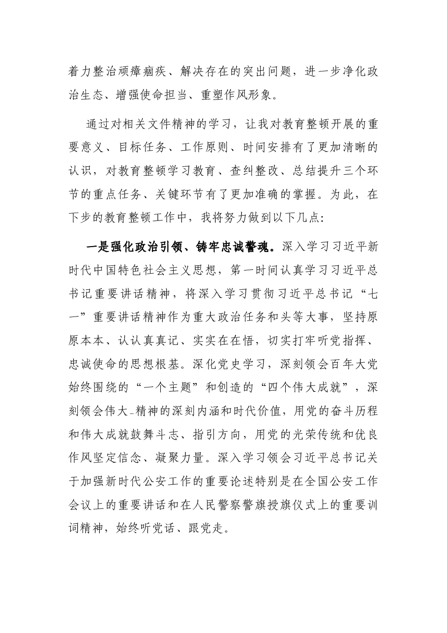 关于2021年第二批政法队伍开展教育整顿心得体会.docx,第3页预览