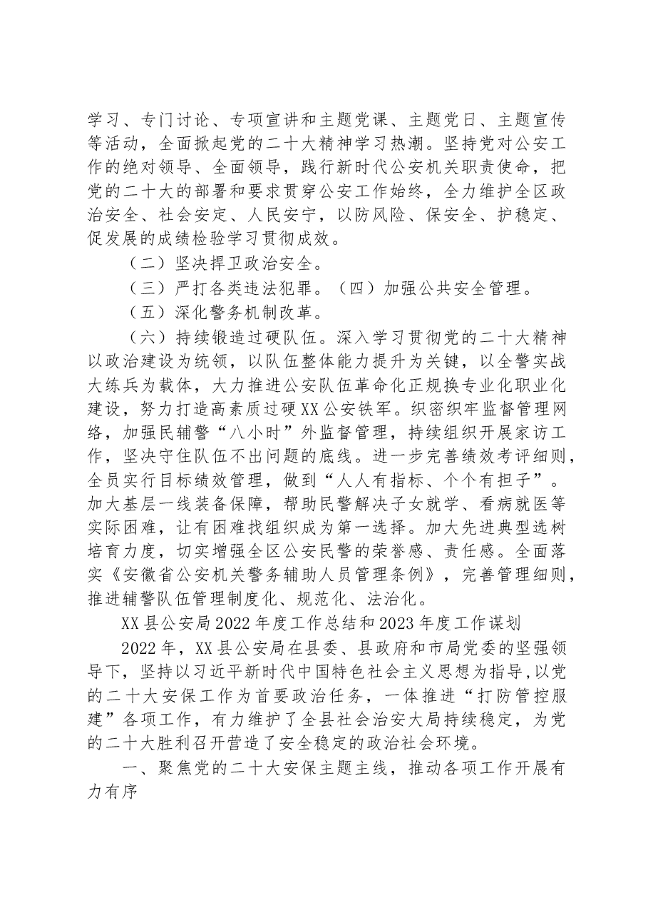 （3篇）公安局2022年工作总结和2023年工作计划汇编.docx，第3页预览