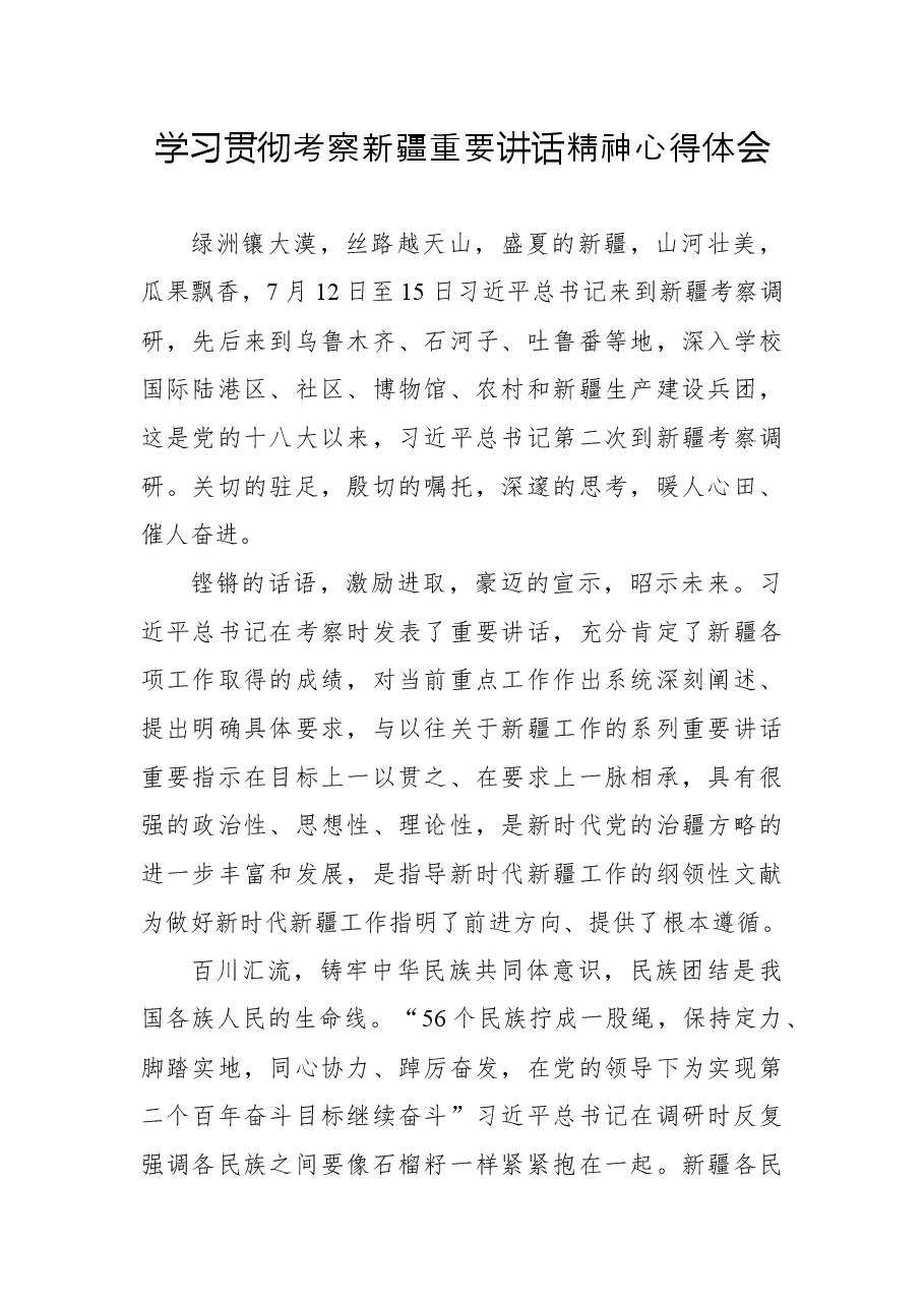 学习贯彻考察新疆重要讲话精神心得体会2.docx,第1页预览