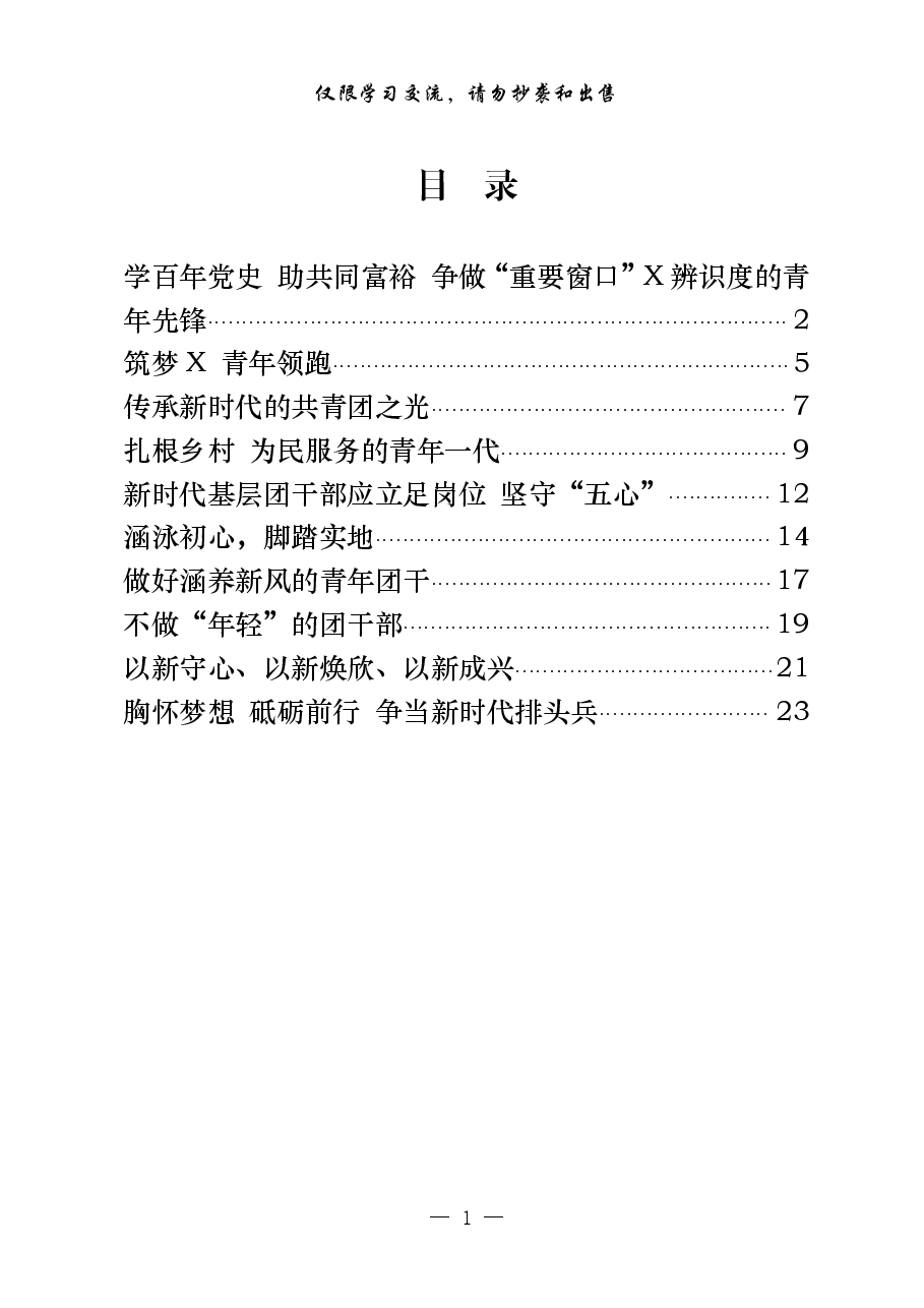 (10篇)共青团工作发言材料汇编.pdf,第1页预览
