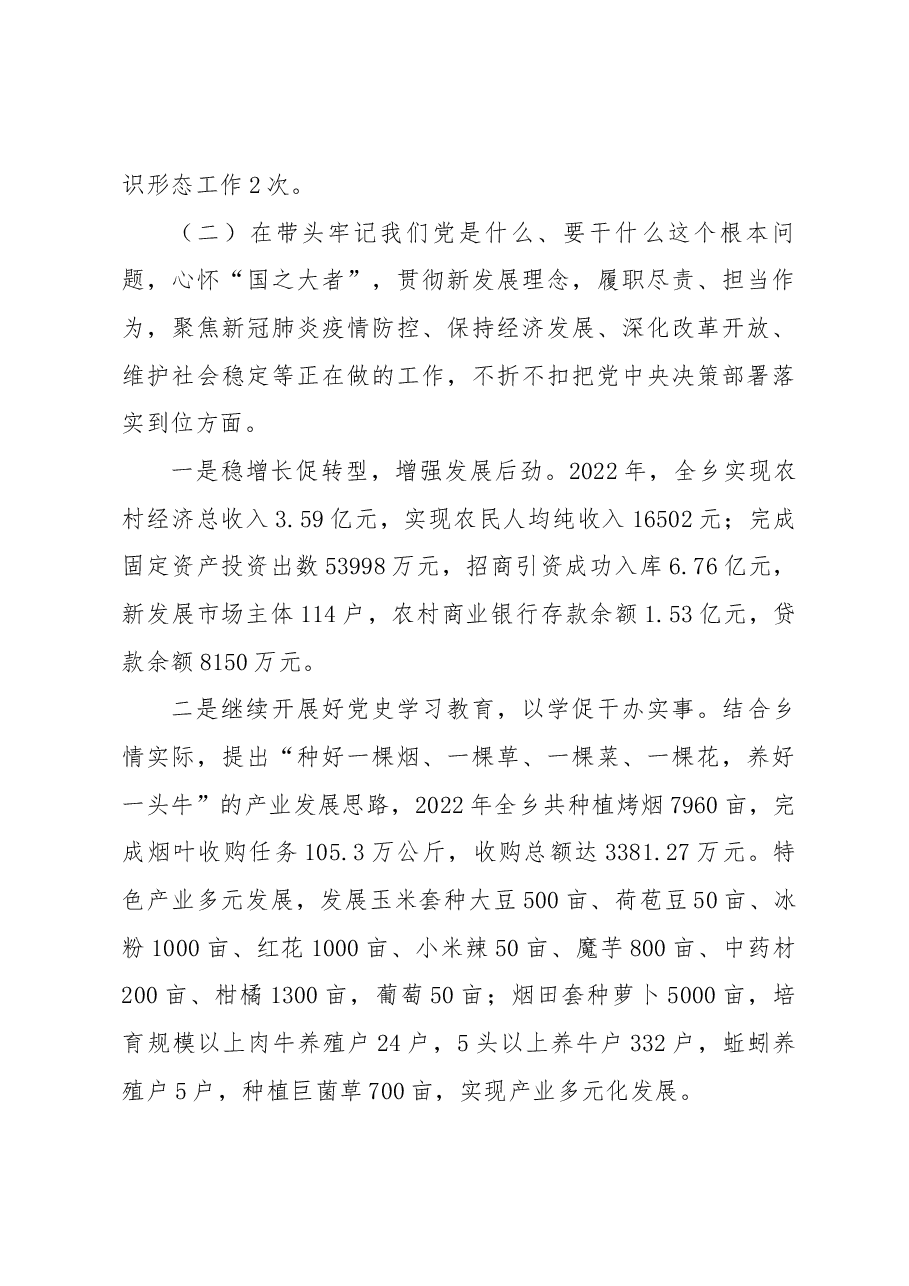 乡镇领导班子党史学习教育专题民主生活会整改落实情况报告.docx,第3页预览