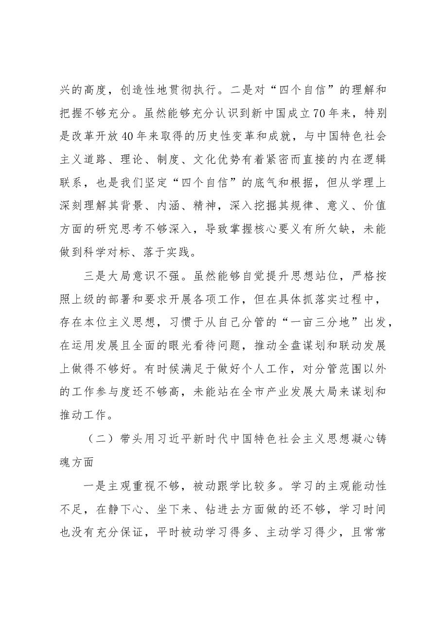 园区副书记2022年度民主生活会对照检查材料.docx,第2页预览