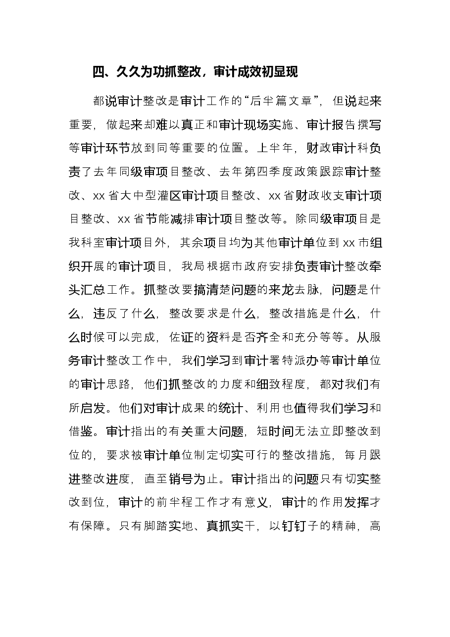 财政审计工作2022年上半年工作总结.docx，第4页预览