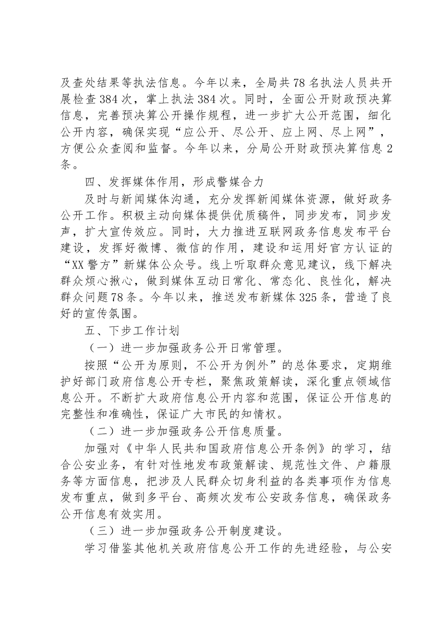 XX公安分局2022年政务公开工作总结.docx，第2页预览