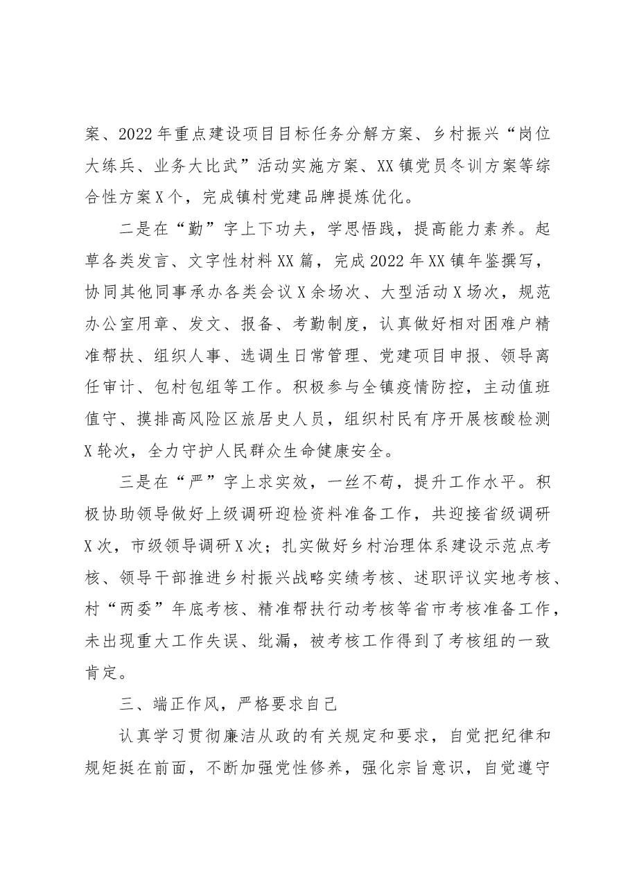 2022年乡镇党务专干个人工作总结.docx,第2页预览