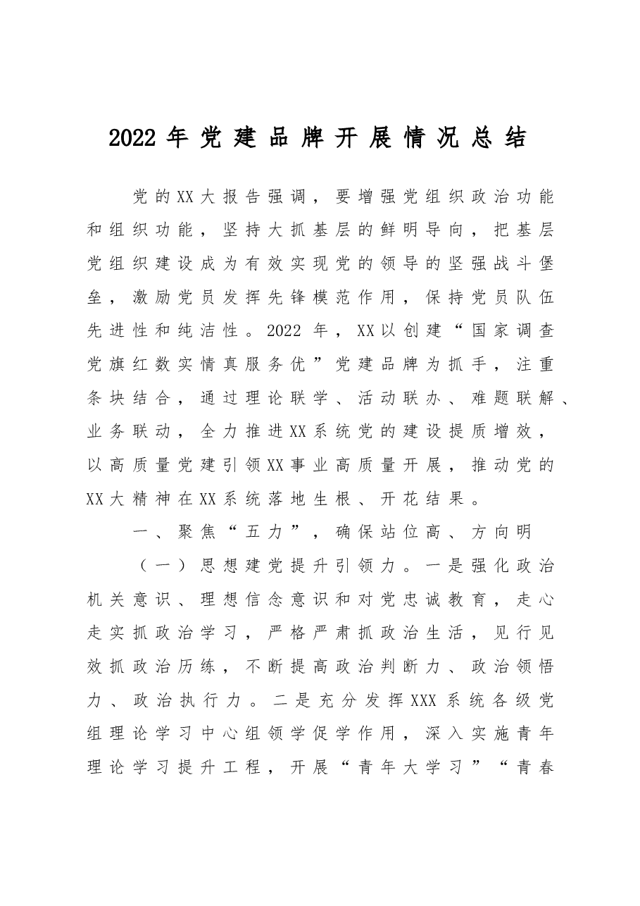 2022年党建品牌开展情况总结.doc,第1页预览
