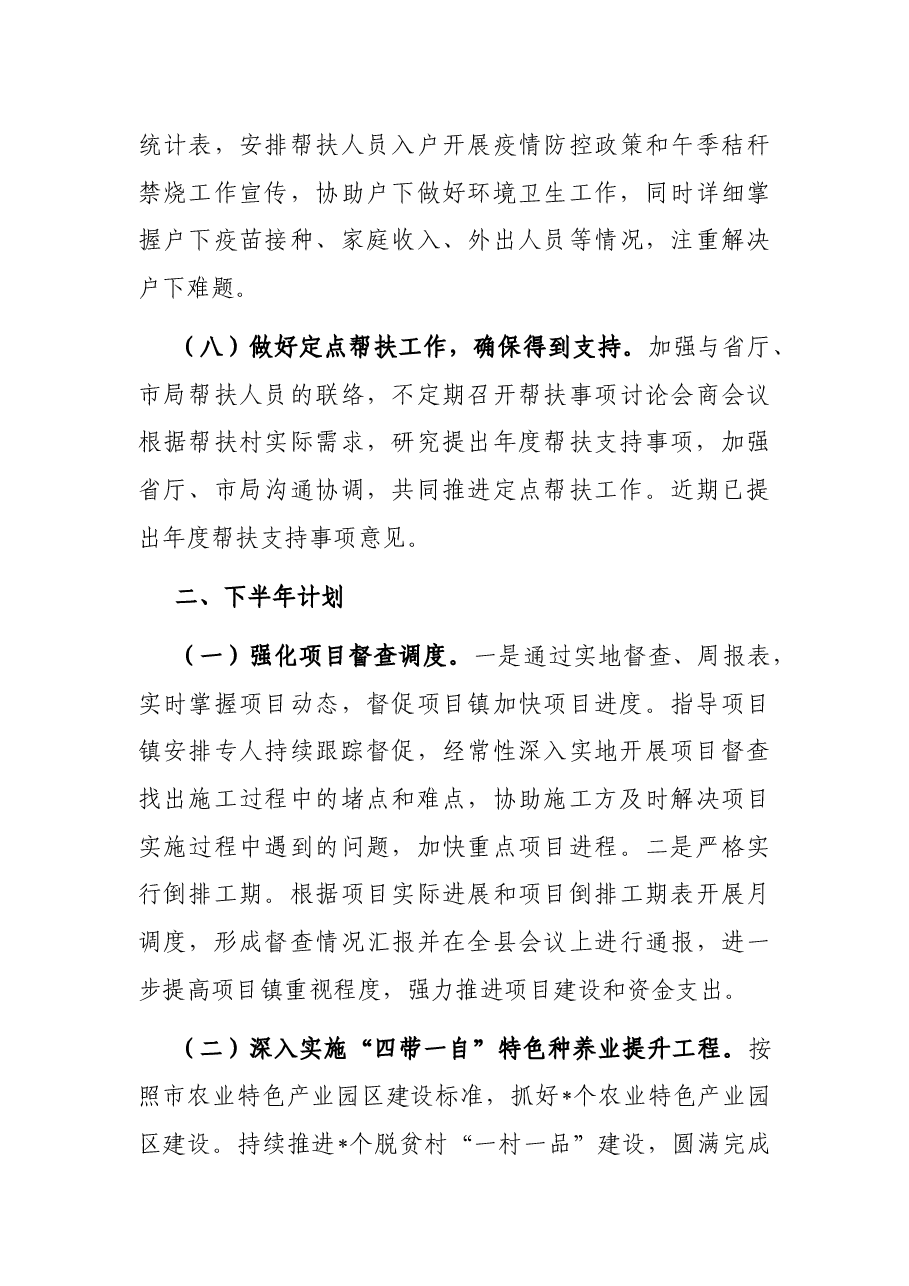 农业农村局乡村振兴办2022年上半年工作总结和下半年工作计划.docx,第4页预览