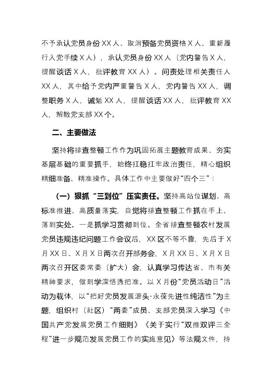 排查整顿农村发展党员违规违纪问题工作总结.docx,第2页预览