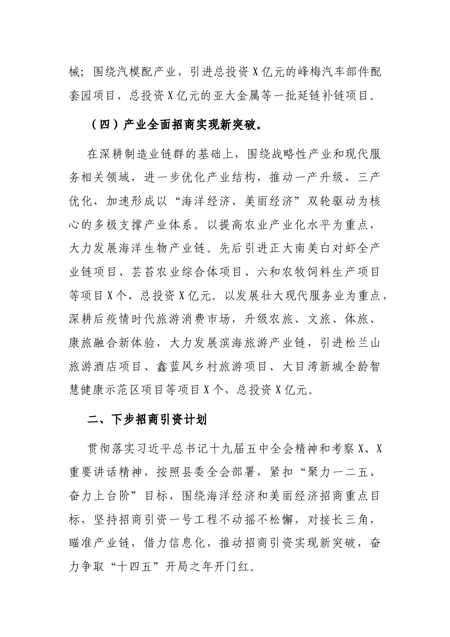 2021年上半年招商引资工作总结及明年工作思路.docx，第4页预览