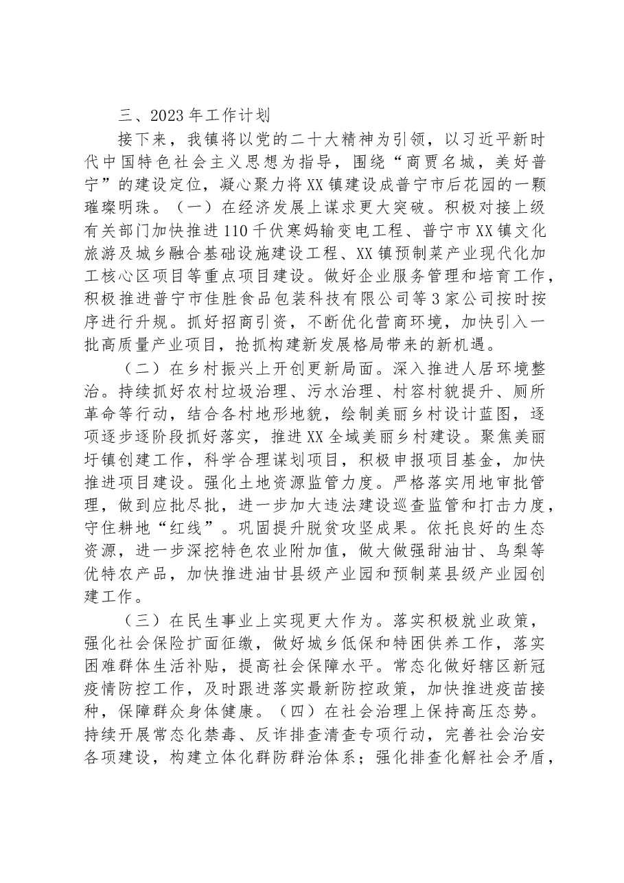 XX镇2022年工作总结和2023年工作计划.docx,第4页预览