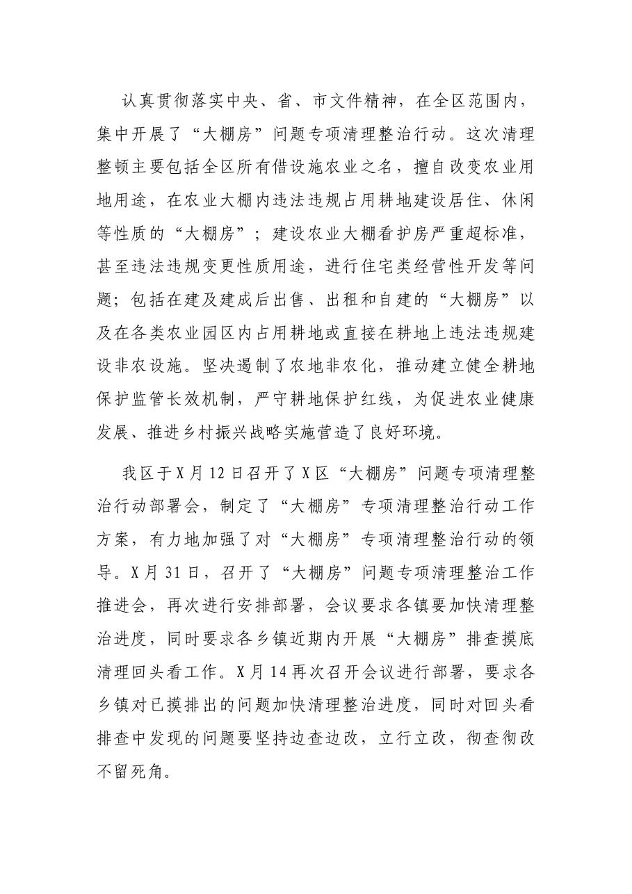 X区“大棚房”问题专项清理整治行动工作总结.docx，第2页预览